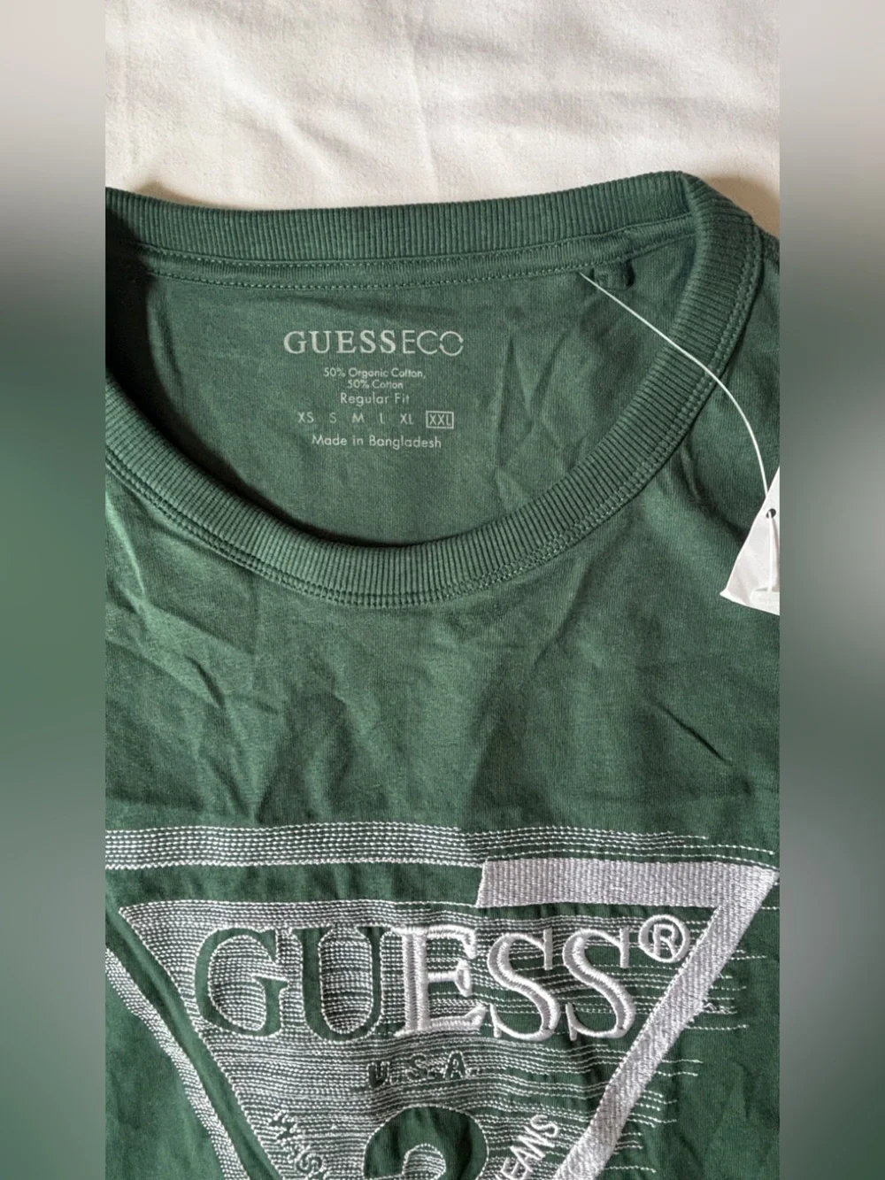 Guess Eco XXL Green Logo Graphic T Shirt Men NWT Organic Cotton - Picture 7 of 7